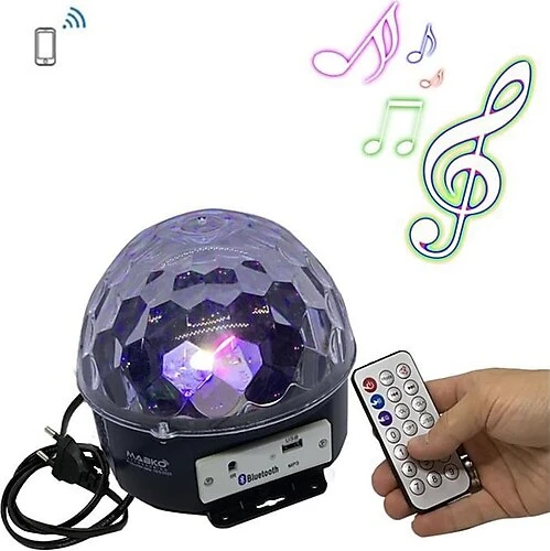 Bluetooth Sd Aux Usb Led Disko Lamba Topu Speaker (5284) - Resim 5