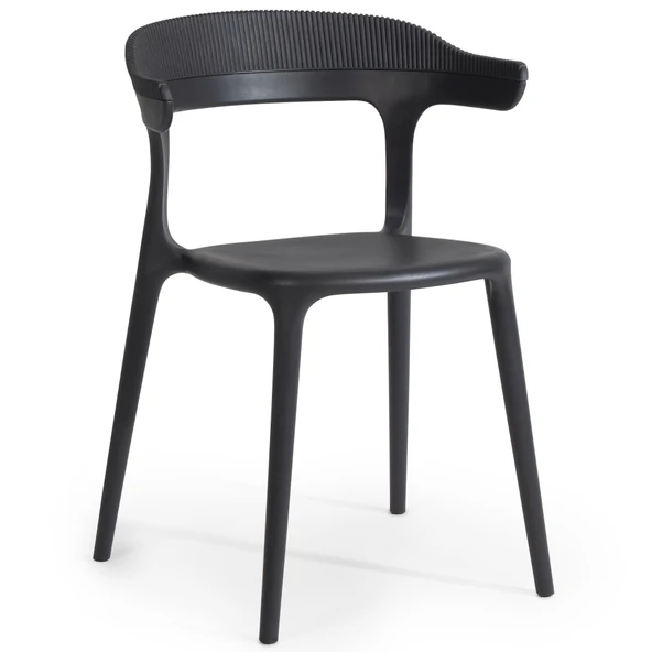 Papatya Luna Stripe Koltuk - Bahçe Balkon Mutfak Sandalyesi Beyaz - Resim 4