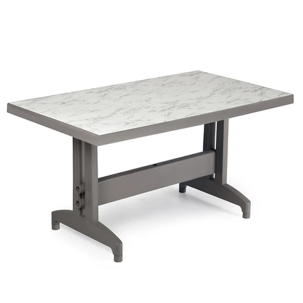 Papatya Diva Plastik Masa - 80x140 Bahçe Balkon Masası -Teak & Ahşap Dekor - Resim 2