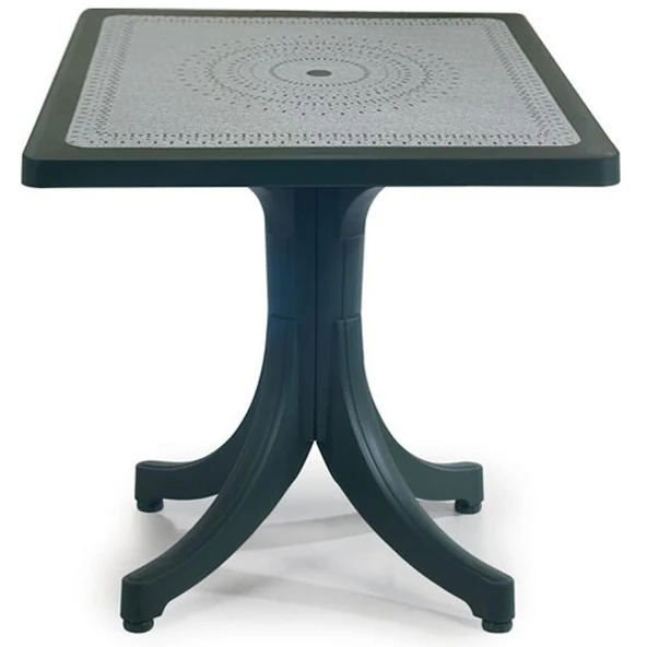 Papatya Pera Plastik Masa - 80x80 Kare Bahçe Balkon Masası -Teak & Ahşap Dekor - Resim 4