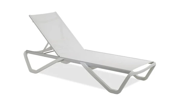 Papatya Wave Plastik Ayaklı Alüminyum Şezlong - Antrasit & Antrasit - Resim 4