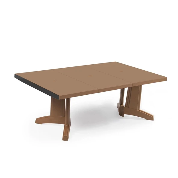 Papatya Katar Plastik Masa - Bahçe Masası 115x180cm 8 Kişilik - Yeşil Renk - Resim 2