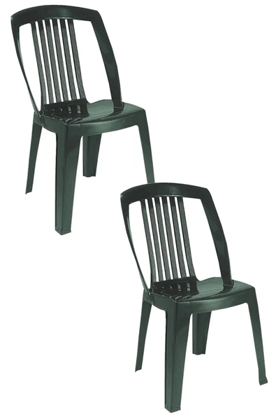 Papatya Favori Sandalye Yeşil 2li - Plastik Bahçe Balkon Sandalyesi ürün görseli 1