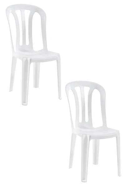 Papatya Buket Sandalye Beyaz 2li - Plastik Bahçe Balkon Sandalyesi ürün görseli 1