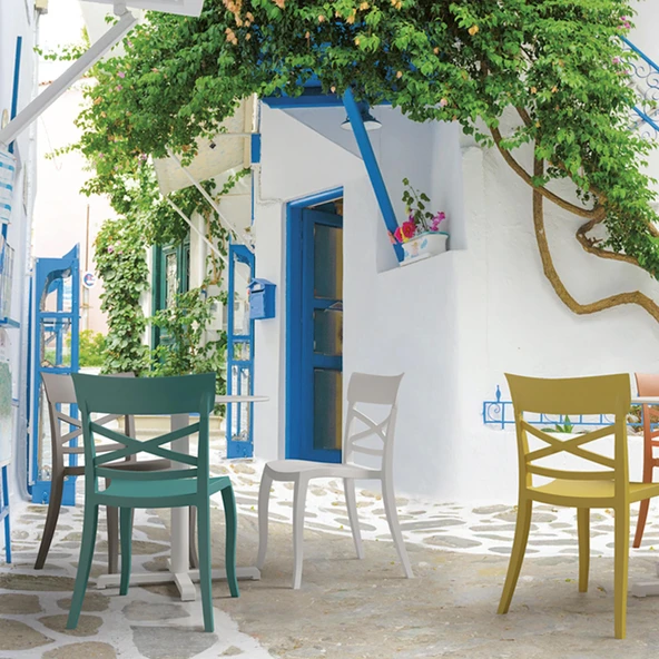 Papatya X-Sera Sandalye - Bahçe, Balkon, Mutfak Sandalyesi -Yeşil - Resim 10