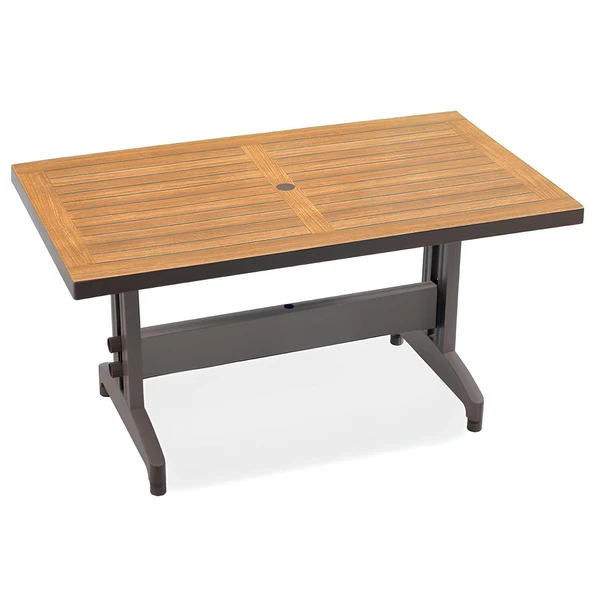 Papatya Diva Plastik Masa - 80x140 Bahçe Balkon Masası -Teak & Ahşap Dekor - Resim 5