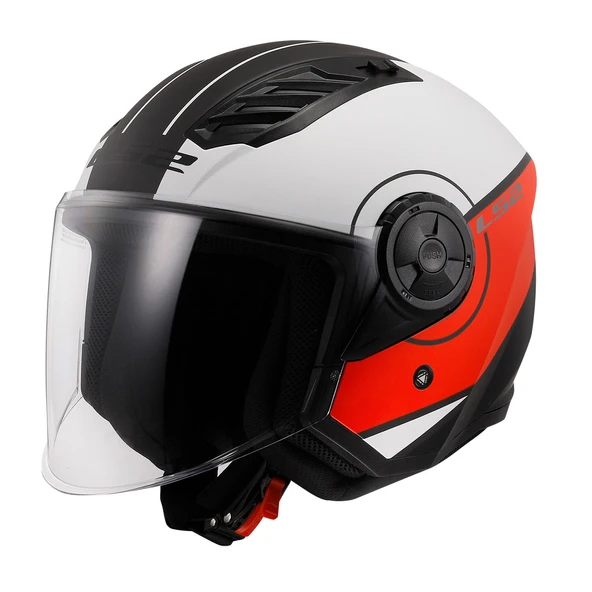 LS2 AIRFLOW 2 COVER MAT SİYAH-KIRMIZI-BEYAZ KASK ürün görseli