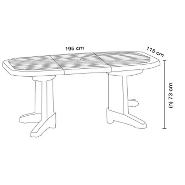 Papatya Magnum I Plastik Bahçe Masası 115x195 Teak - Resim 4