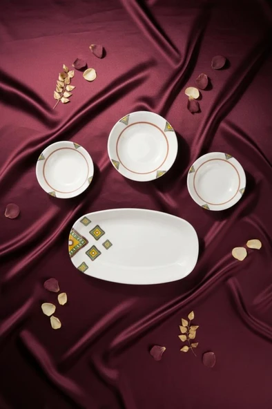 Bambum Moderna - 14 Parça Kahvaltı Takımı Mustard - Resim 4