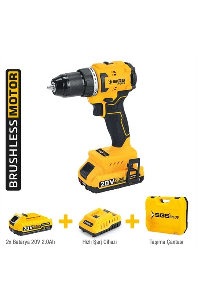 Sgs Plus SGS5529 - 20 Volt 2 Amper Çift Akü 60 Nm Akülü Vidalama Makinası Seti ürün görseli 1