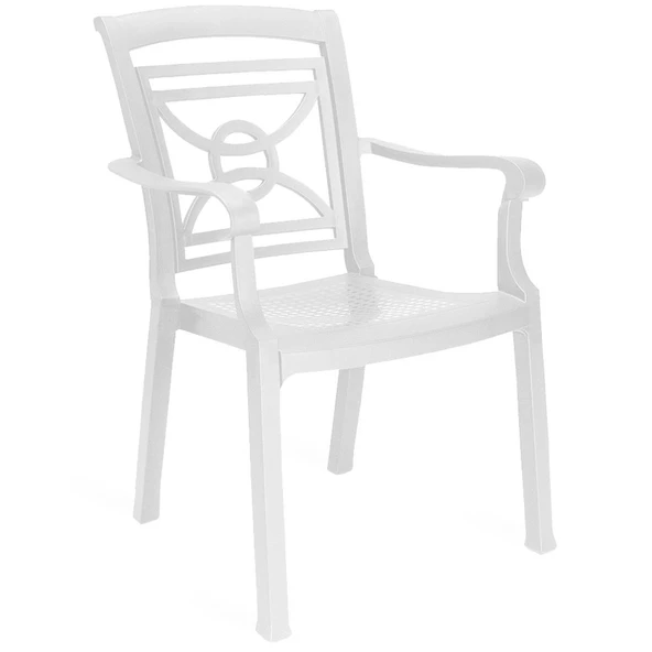Papatya Commadore Koltuk Beyaz 6lı Paket - Plastik Bahçe Balkon Sandalyesi - Resim 2