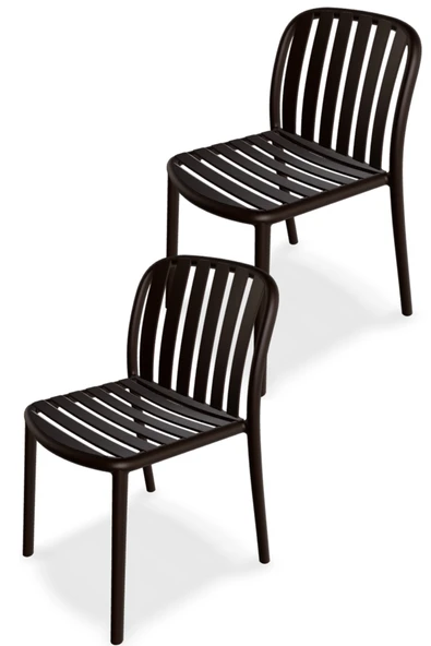 Papatya Galata Sandalye Venge 2li Paket - Plastik Bahçe Balkon Mutfak Sandalyesi ürün görseli 1