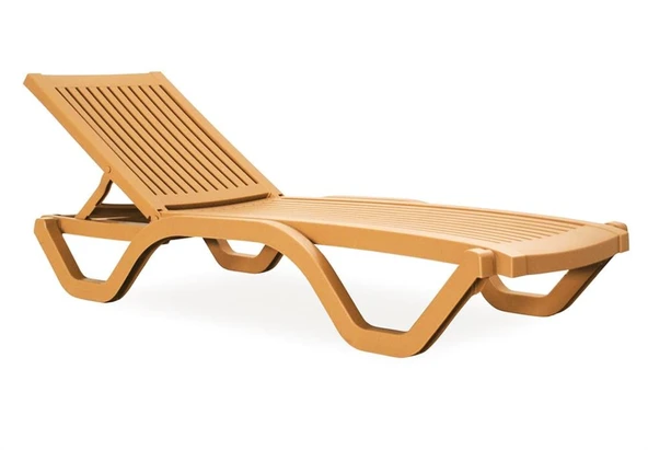 Papatya Myra Kolsuz Şezlong Küllü Kahve - Plaj Havuz Bahçe Şezlong - Resim 2