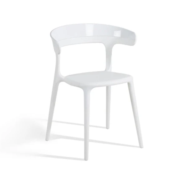 Papatya Luna Sandalye - Kahve Rengi Gövde & Transparan Kırmızı Font - Resim 9