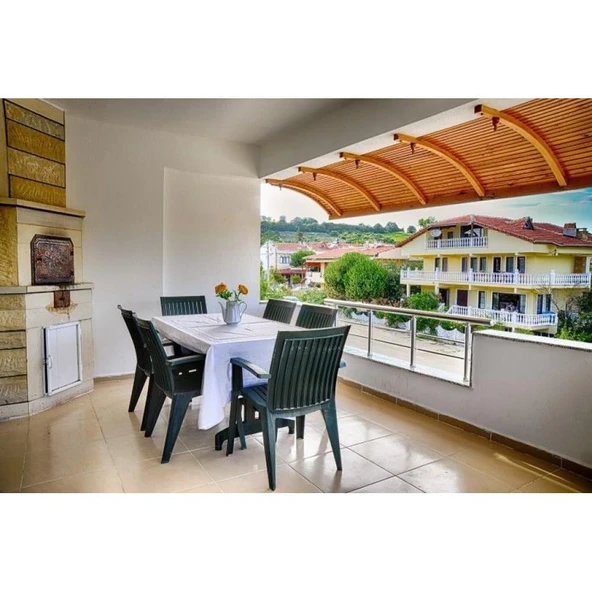 Papatya Alize Koltuk Yeşil 6lı Paket - Plastik Bahçe Balkon Koltuğu - Resim 10