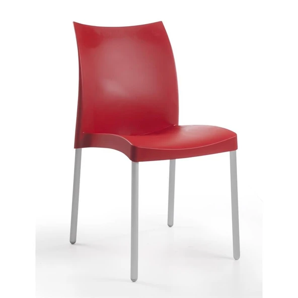 Papatya Marvel Sandalye - Alüminyum Ayaklı Bahçe Mutfak Balkon Sandalyesi -Turuncu - Resim 2