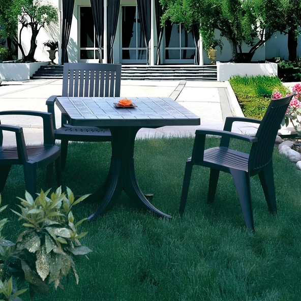 Papatya Alize Koltuk Yeşil - Plastik Bahçe Balkon Koltuğu - Resim 4