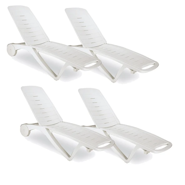 Papatya Elegance Plastik Şezlong Beyaz (4 ADET) ürün görseli 1