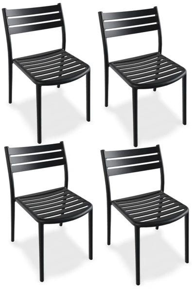 Papatya Hisar Sandalye Antrasit 4lü Paket - Plastik Bahçe Balkon Mutfak Sandalyesi ürün görseli 1