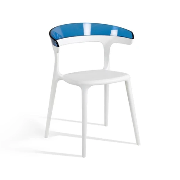 Papatya Luna Sandalye - Siyah Gövde & Solid Beyaz Font - Resim 7