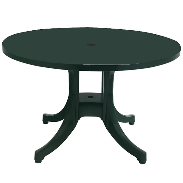 Papatya Nova Plastik Masa - 120lik Yuvarlak Balkon, Teras, Bahçe Masası -Teak - Resim 4