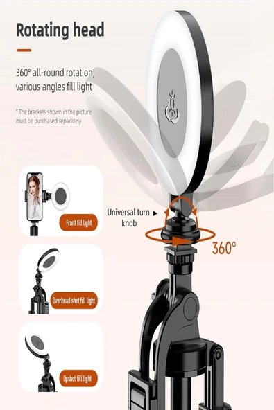 Şarjlı Taşınabilir Cep Telefonu&Kamera Selfi Işık Universal Güçlü Tiktok Youtube Aynalı Çekim Işığı - Resim 6