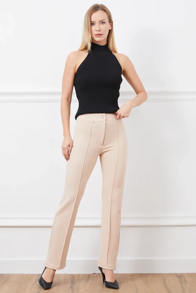 Fermuarlı Çimalı Pantolon - Resim 4