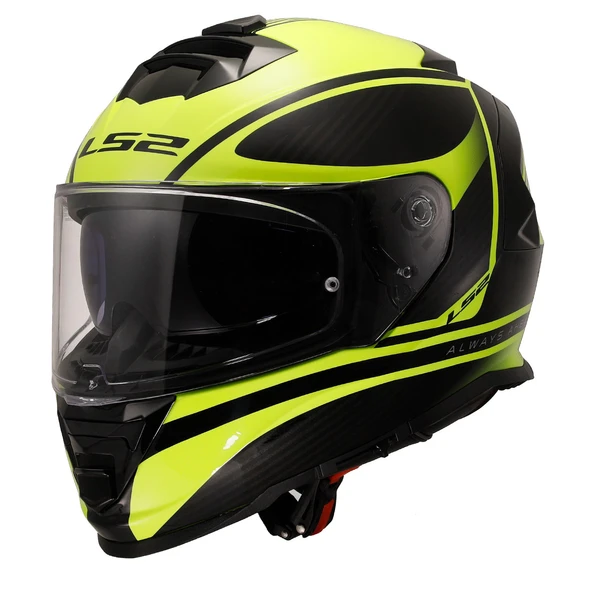 LS2 STORM 2 DODGER MAT SİYAH-NEON SARI KASK ürün görseli 1