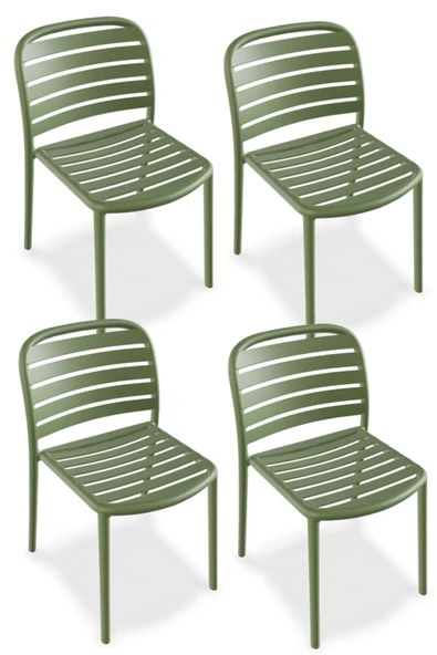 Papatya Tarabya Sandalye Pastel Yeşil 4lü Paket - Plastik Bahçe Balkon Mutfak Sandalyesi ürün görseli 1