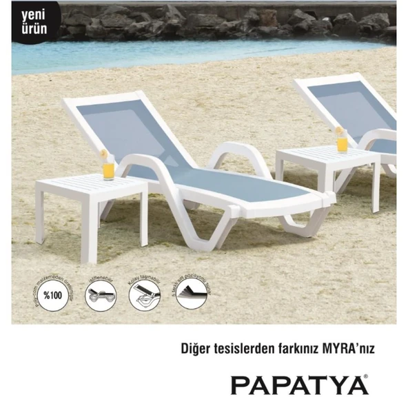 Papatya Suda Plastik Sehpa Antrasit 40x40x35 cm - Taşınabilir Demonte Yapı - Resim 6
