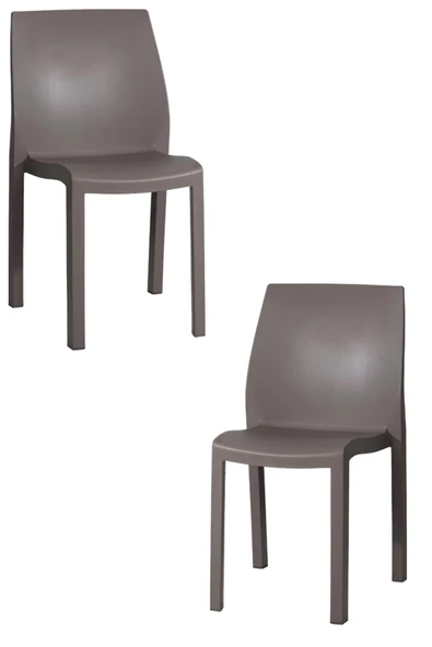 Papatya Yummy Sandalye K.Kahve 2li Paket - Plastik Bahçe Balkon Sandalyesi ürün görseli 1