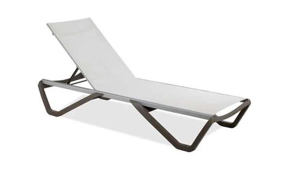 Papatya Wave Plastik Ayaklı Alüminyum Şezlong - Küllü Kahve & Küllü Kahve - Resim 8