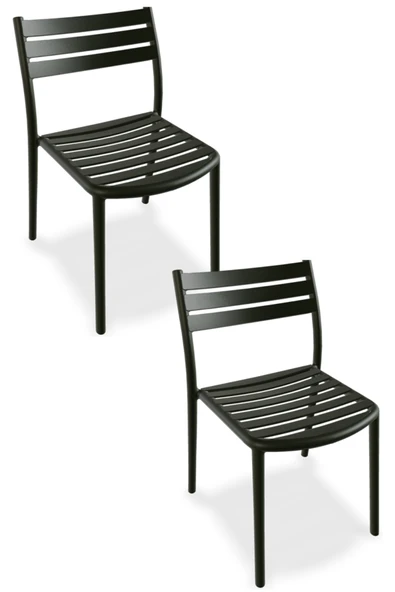 Papatya Hisar Sandalye Servi Yeşil 2li Paket - Plastik Bahçe Balkon Mutfak Sandalyesi ürün görseli 1