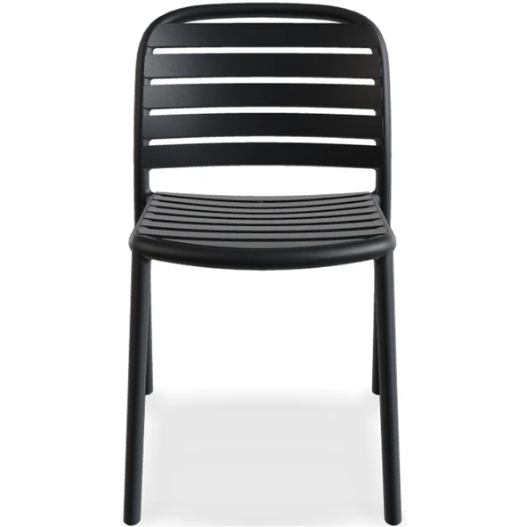 Papatya Tarabya Sandalye Antrasit 4lü Paket - Plastik Bahçe Balkon Mutfak Sandalyesi - Resim 8