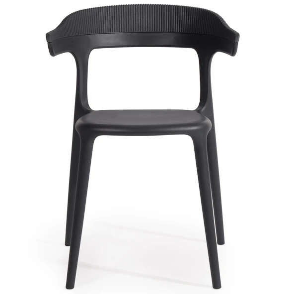 Papatya Luna Stripe Koltuk - Bahçe Balkon Mutfak Sandalyesi Antrasit - Resim 9