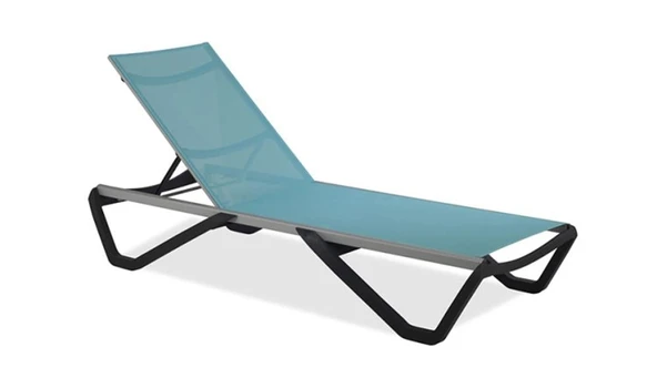 Papatya Wave Plastik Ayaklı Alüminyum Şezlong - Küllü Kahve & Küllü Kahve - Resim 3