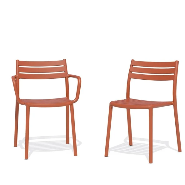 Papatya Hisar Sandalye Servi Yeşil 2li Paket - Plastik Bahçe Balkon Mutfak Sandalyesi - Resim 6