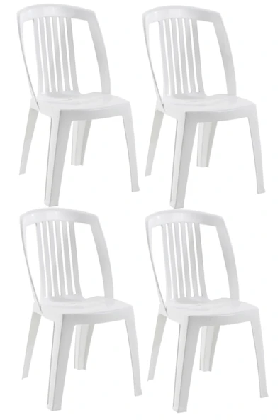 Papatya Favori Sandalye Beyaz 4lü - Plastik Bahçe Balkon Sandalyesi ürün görseli 1