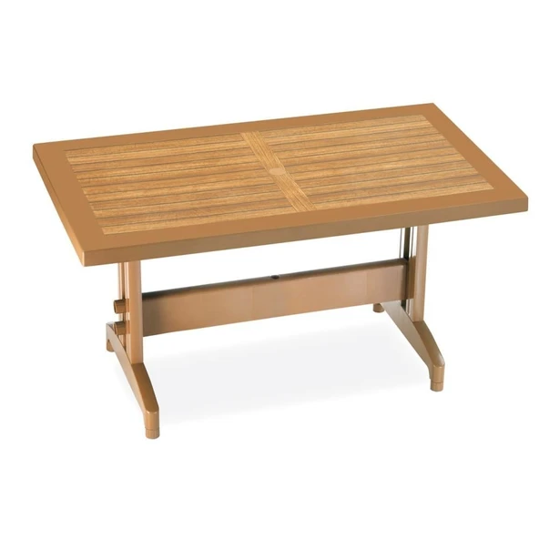 Papatya Pera Plastik Masa - 70x120 Bahçe Balkon Masası -Yeşil & Yaprak Dekor ürün görseli 1