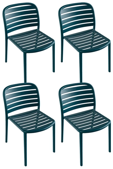Papatya Tarabya Sandalye Marmara Mavisi 4lü Paket - Plastik Bahçe Balkon Mutfak Sandalyesi ürün görseli 1