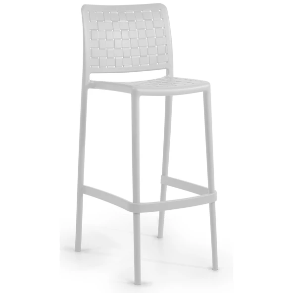 Papatya Fame Bar Sandalyesi 75 Cm Beyaz - Kolçaksız ürün görseli 1