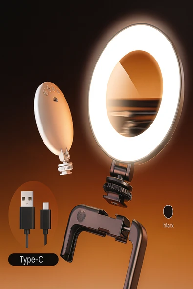 Şarjlı Taşınabilir Cep Telefonu&Kamera Selfi Işık Universal Güçlü Tiktok Youtube Aynalı Çekim Işığı - Resim 2