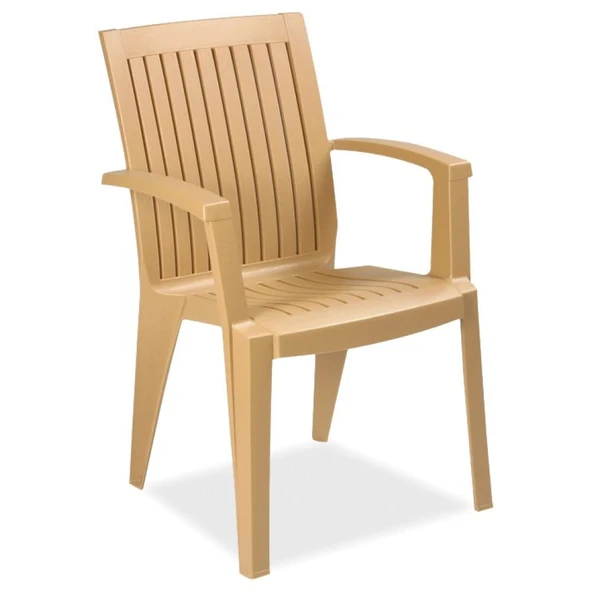 Papatya Alize Koltuk Beyaz 4lü Paket - Plastik Bahçe Balkon Koltuğu - Resim 5