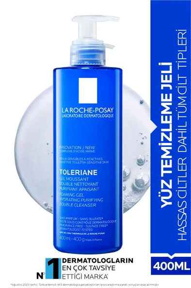 La Roche Posay Toleriane Hassas Ve Tüm Ciltler İçin Temizleme Jeli 400 ml ürün görseli 1