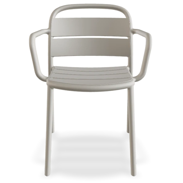 Papatya Balat Sandalye 4lü Paket Açık Gri - Plastik Bahçe Balkon Mutfak Sandalyesi - Resim 5