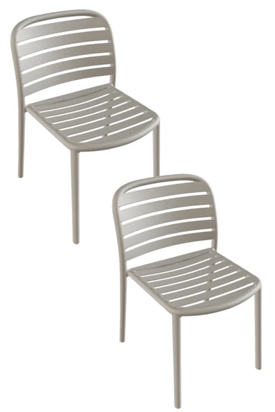 Papatya Tarabya Sandalye Fırtına Gri 2li Paket - Plastik Bahçe Balkon Mutfak Sandalyesi ürün görseli 1