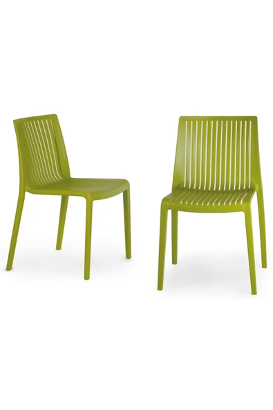 Papatya Cool Plastik Sandalye 2li Paket Yeşil - Bahçe Balkon Mutfak Sandalyesi ürün görseli 1