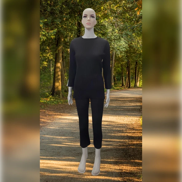 Fitilli Yandan Yırtmaçlı Rahat Ve Geniş Kalıp Takım - Resim 6