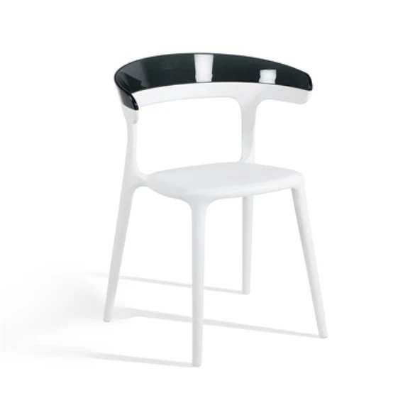 Papatya Luna Sandalye - Beyaz Gövde & Transparan Kırmızı Font - Resim 7