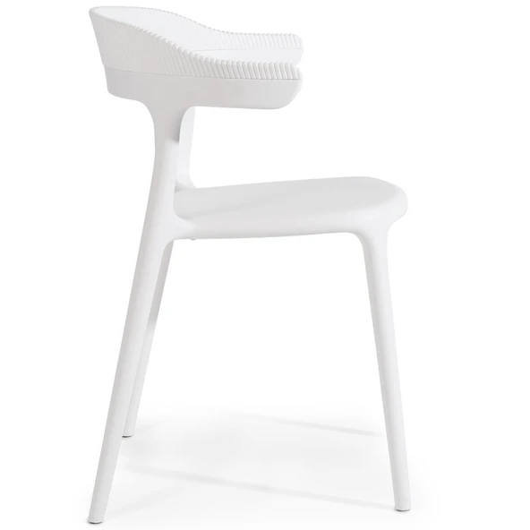 Papatya Luna Stripe Koltuk - Bahçe Balkon Mutfak Sandalyesi Beyaz - Resim 7